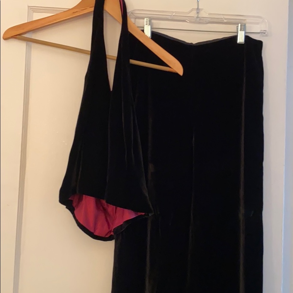 Talbots black velvet ensemble